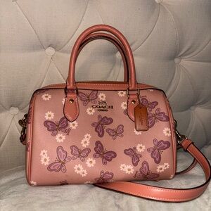 Coach Pink Butterfly Print Women's Bag
